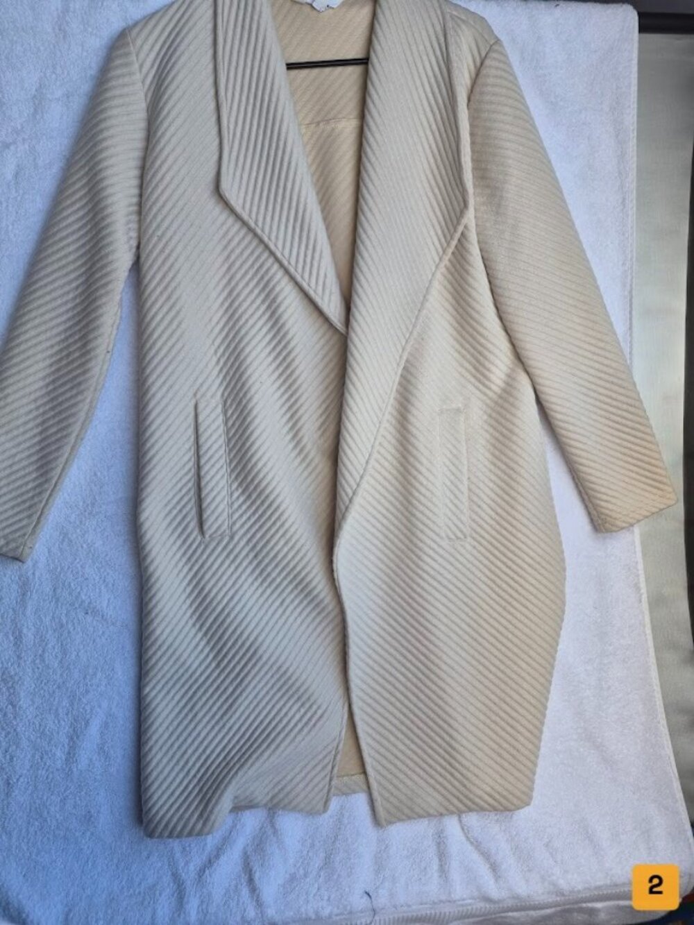 BB Dakota Steve Madden ribbed longline coat Size S cream